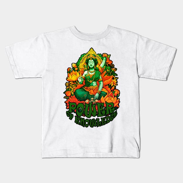 Sarasvati - The Goddess of Knowledge and Wisdom Kids T-Shirt by Quick Beach
